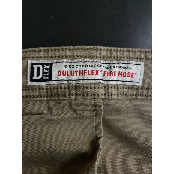 Duluth Trading Mens Size 42x30 Relaxed Fit Flex Fire Hose Pants Tan Cotton Blend - Picture 7 of 10